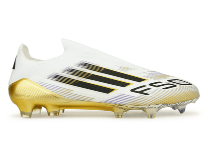 adidas Men's F50 Elite Laceless FG White/Black/Gold