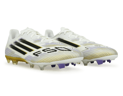 adidas Men's F50 League FG/MG White/Black/Gold