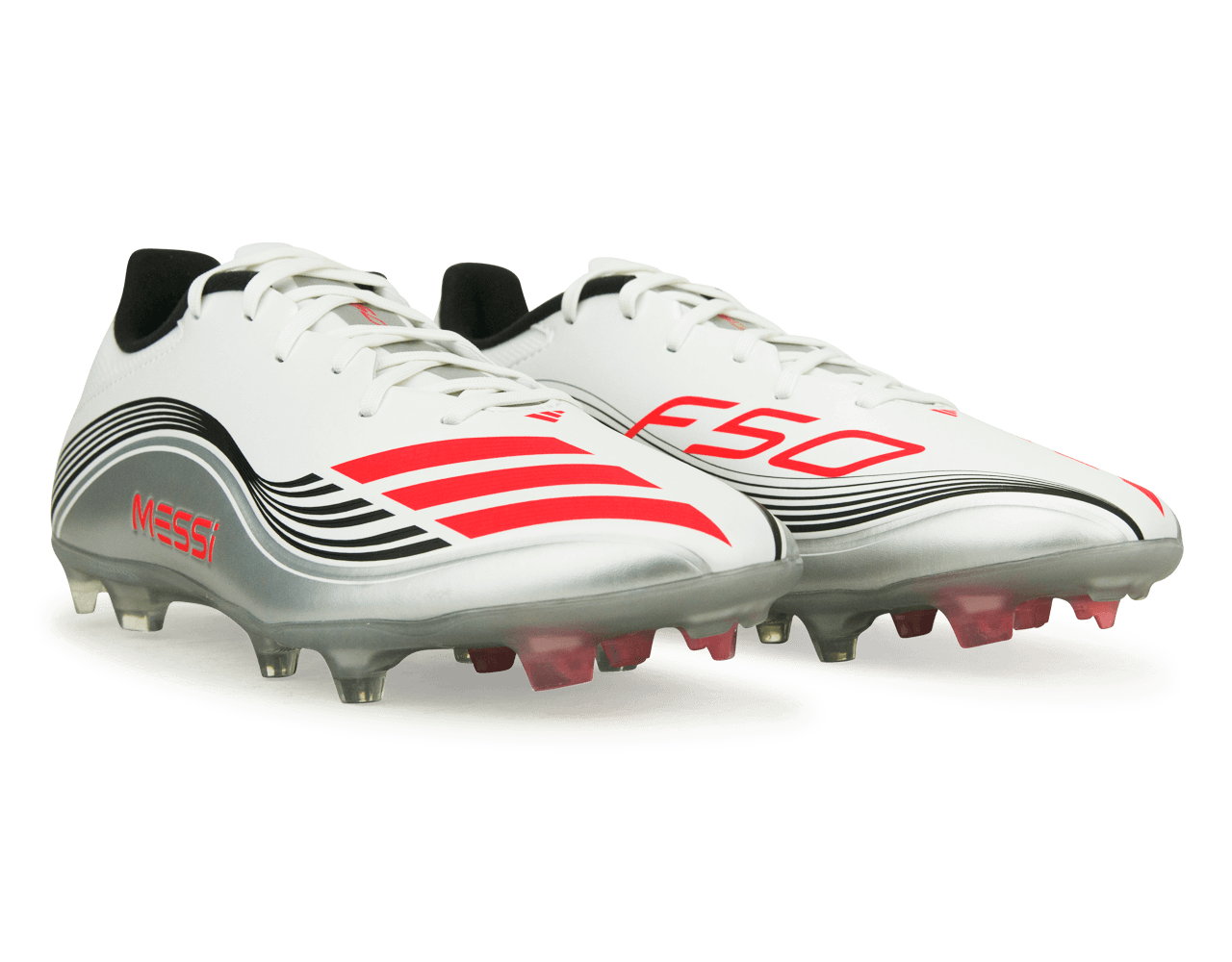 adidas Men's F50 League Messi FG/MG White/Red/Silver