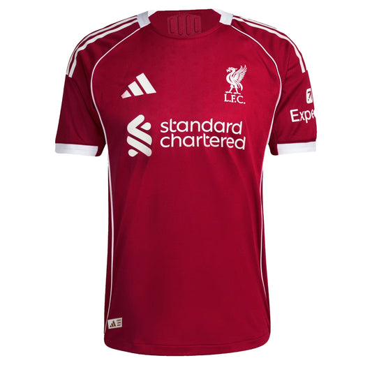 adidas Men's Liverpool 2025/26 Authentic Home Jersey Strawberry Red