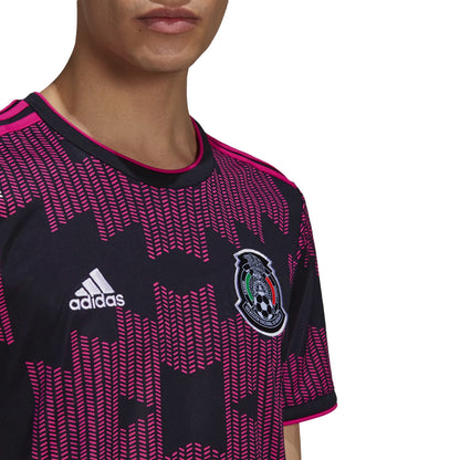 adidas Men's Mexico 2021/22 Home Jersey Black/Real Magenta