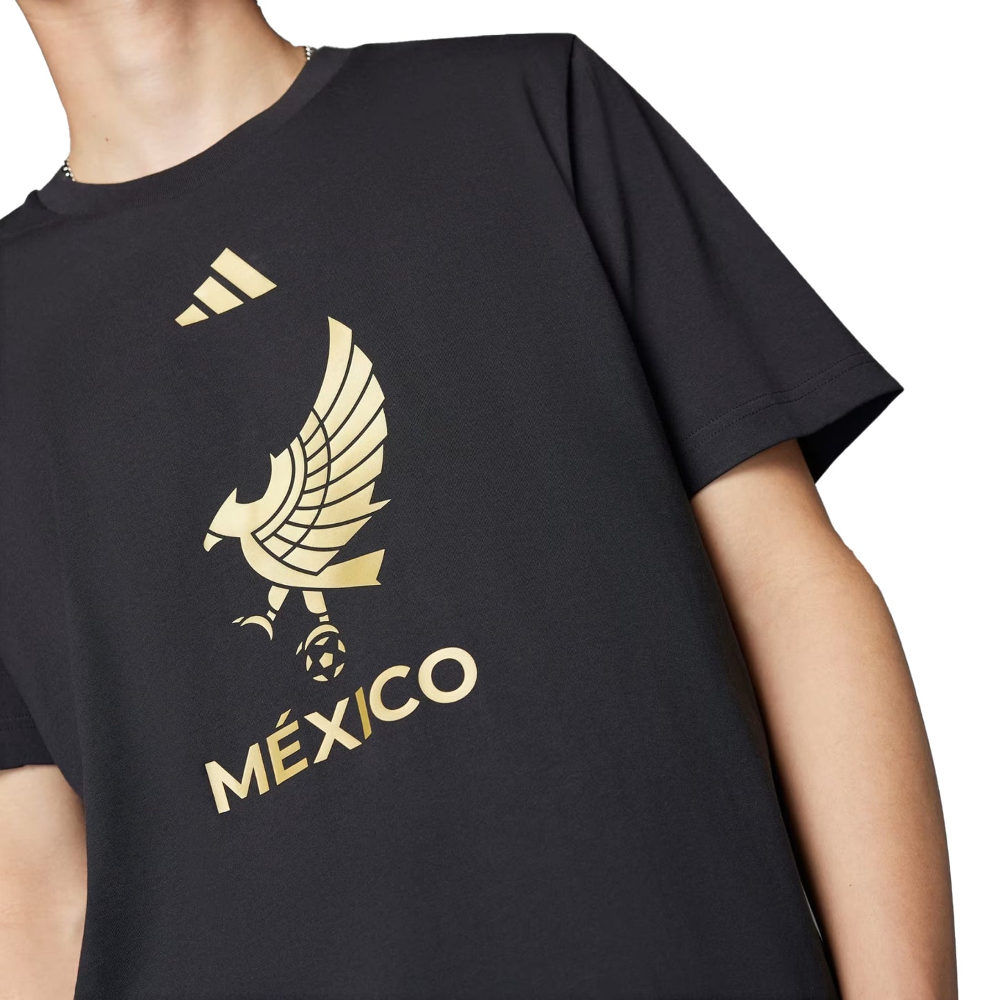 adidas Men's Mexico Gold 2025/26 DNA Tee Black/Gold