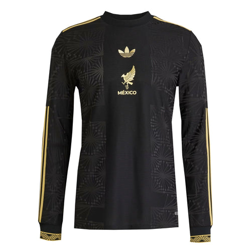 adidas Men's Mexico Gold 2025/26 Long Sleeve Jersey Black/Gold