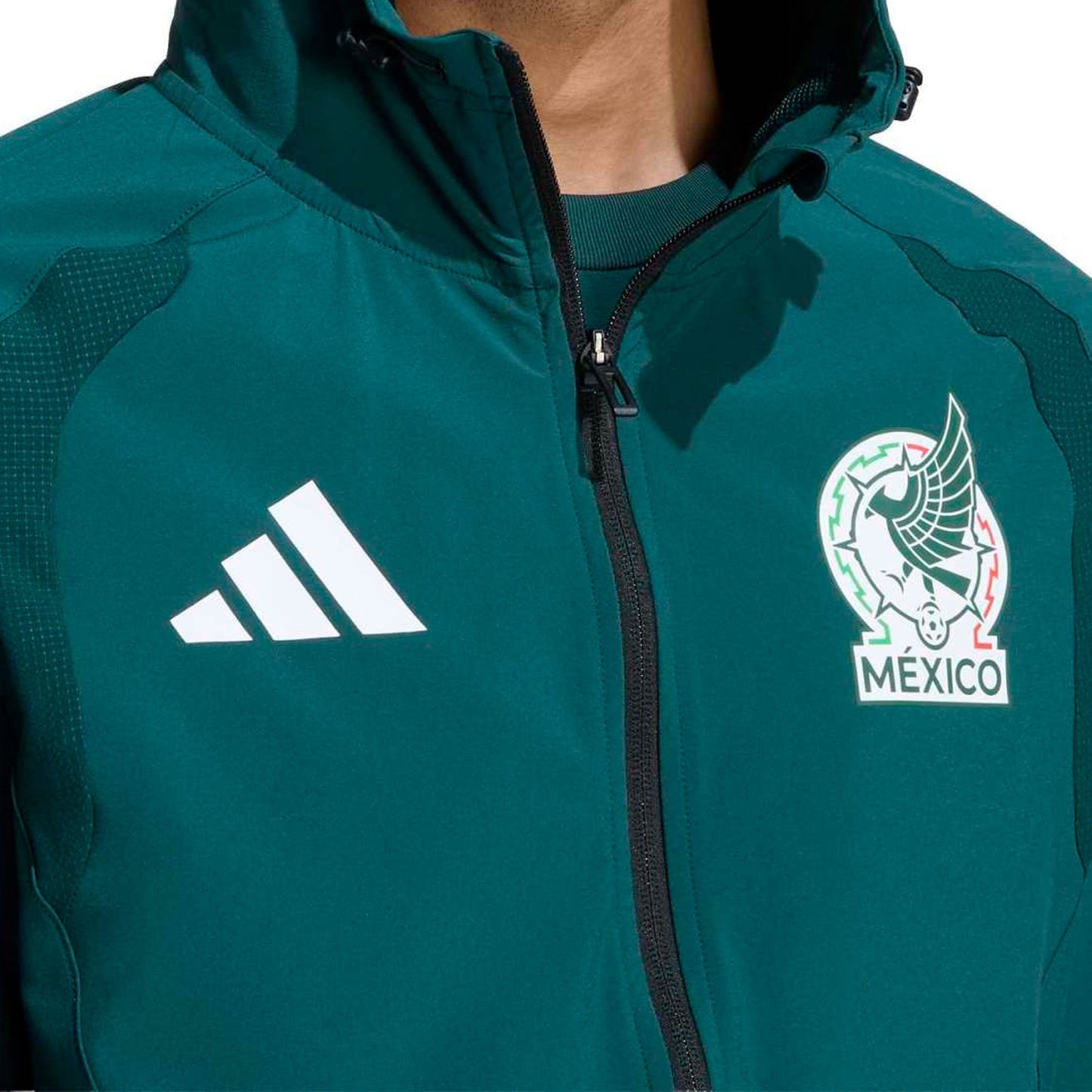 adidas Men's Mexico World Cup 2026 Tiro Travel Full Zip Windbreaker Green