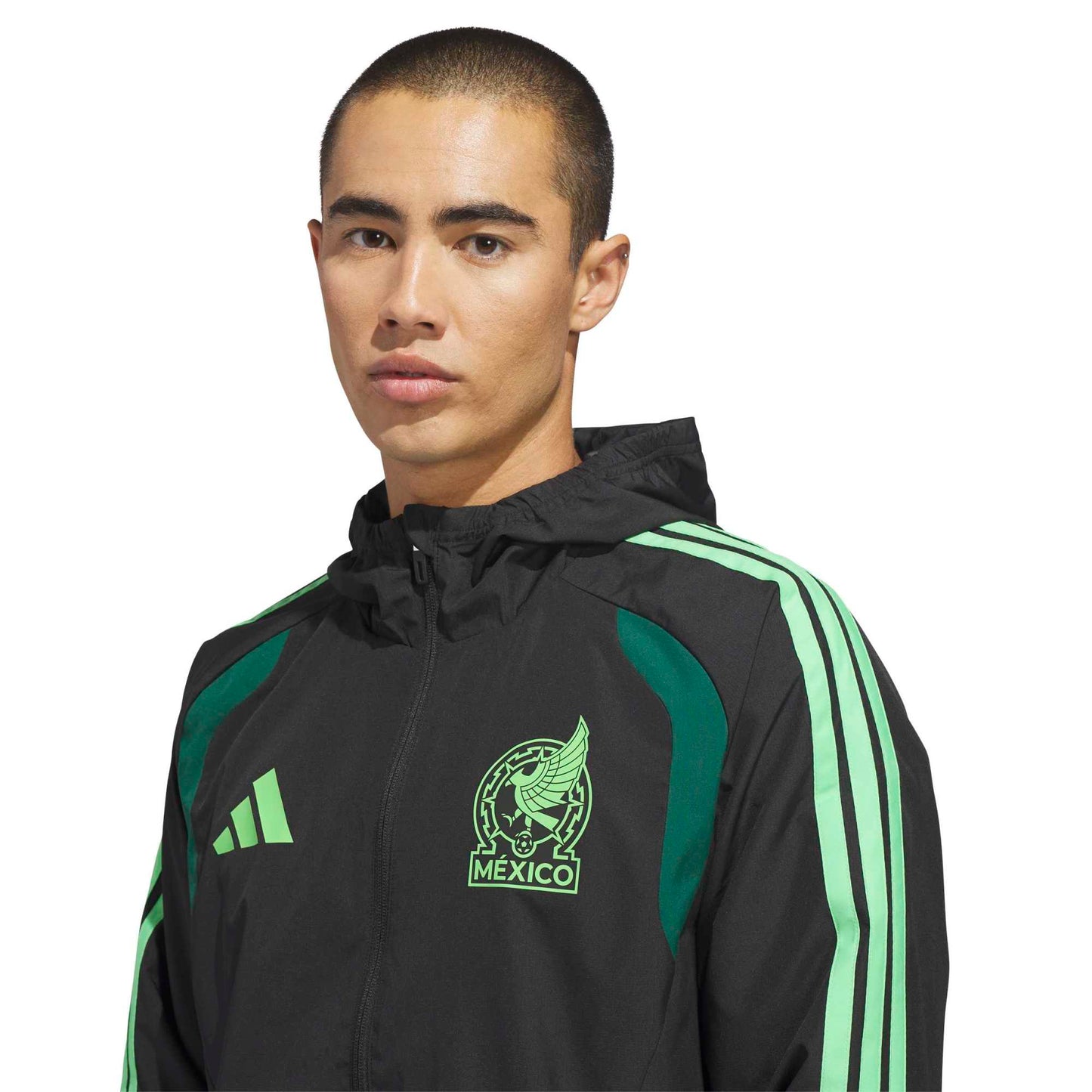 adidas Men's Mexico World Cup 2026 Tiro All Weather Jacket Black/Green