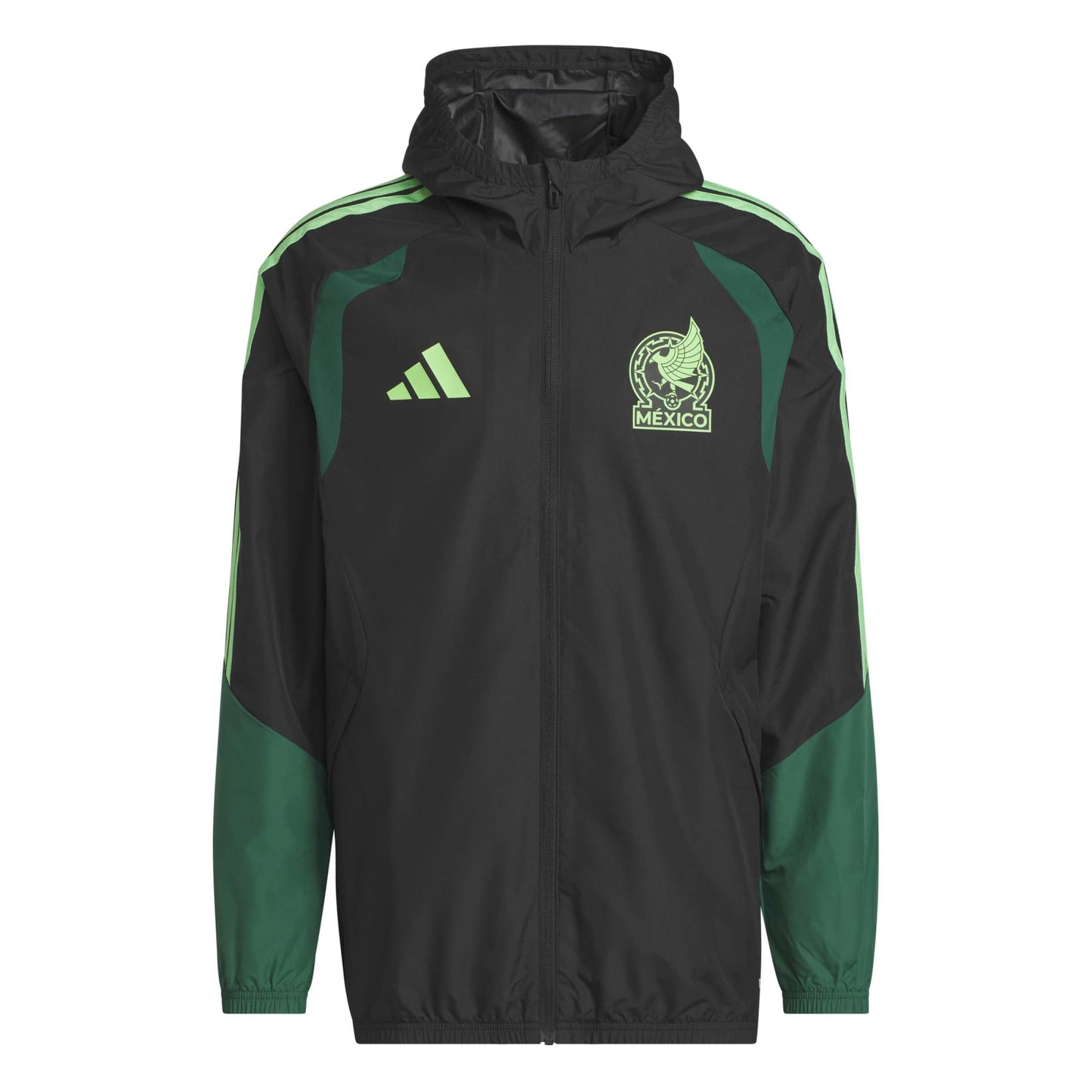 adidas Men's Mexico World Cup 2026 Tiro All Weather Jacket Black/Green