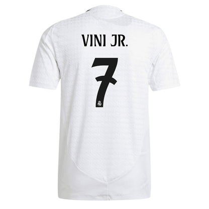adidas Men's Real Madrid 2024/25 Authentic Home Jersey w/ Vini Jr #7 Printing