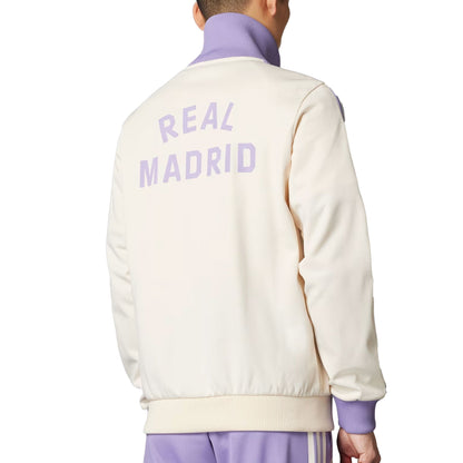 adidas Men's Real Madrid OG Beckenbauer Track Top White/Magic Lilac