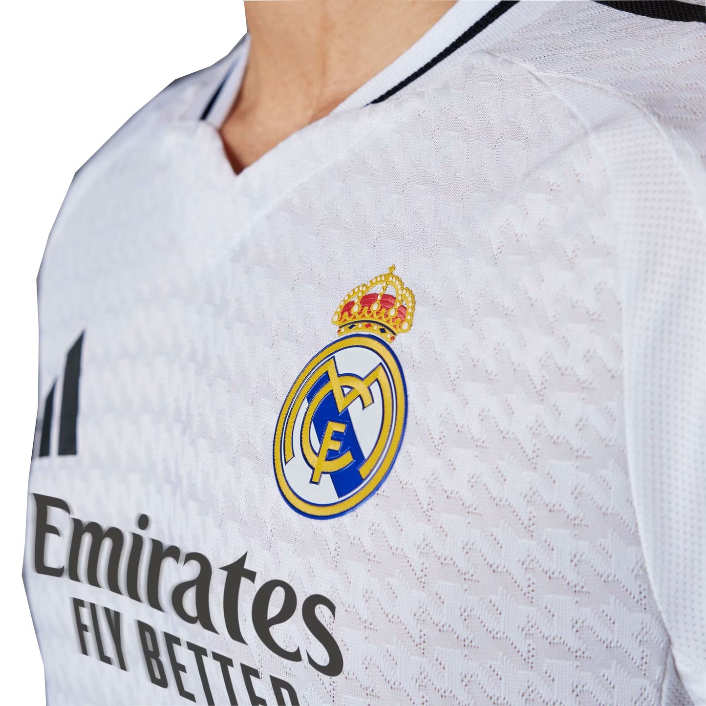 adidas Men's Real Madrid 2024/25 Authentic Home Long Sleeve Jersey White/Black