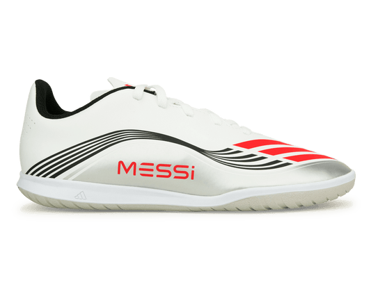 adidas Kids F50 Club Messi IN White/Red/Silver