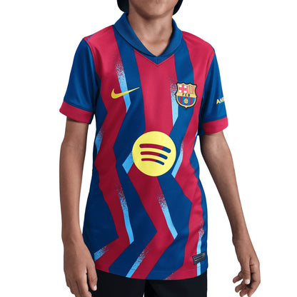 Nike Kids FC Barcelona 2025/26 Fourth Jersey Gym Blue/Red