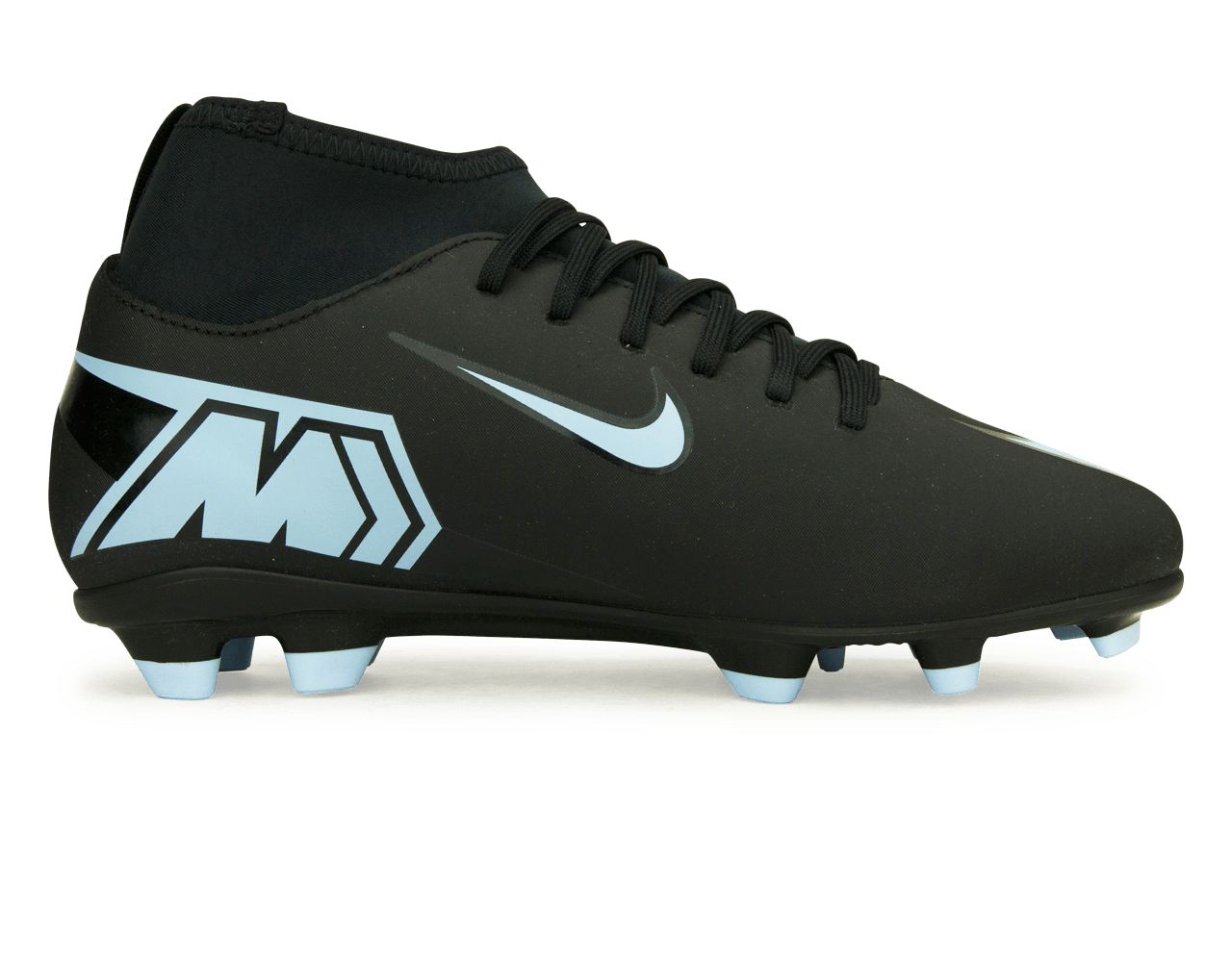 Nike Kids Zoom Mercurial Superfly 10 Club FG/MG Black/Ice Blue