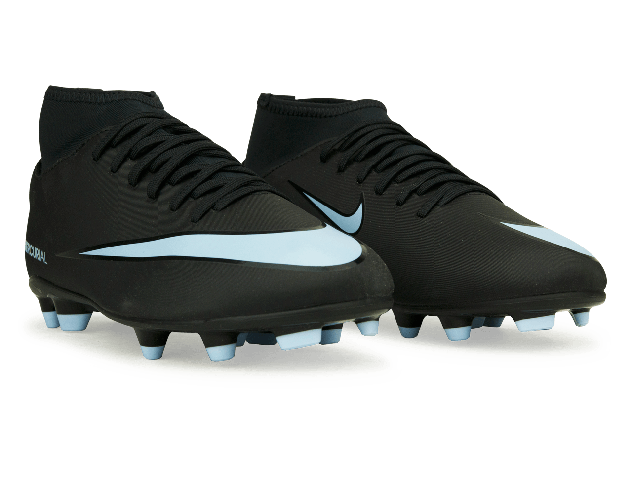 Nike Kids Zoom Mercurial Superfly 10 Club FG/MG Black/Ice Blue
