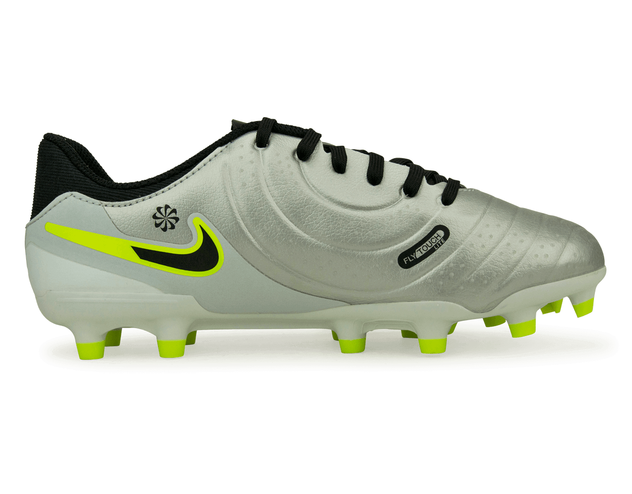 Nike Kids Tiempo Legend 10 Academy FG/MG Silver/Black/Volt
