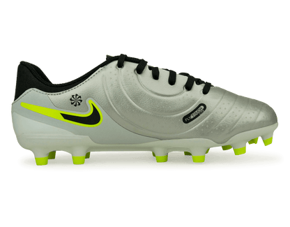 Nike Kids Tiempo Legend 10 Academy FG/MG Silver/Black/Volt