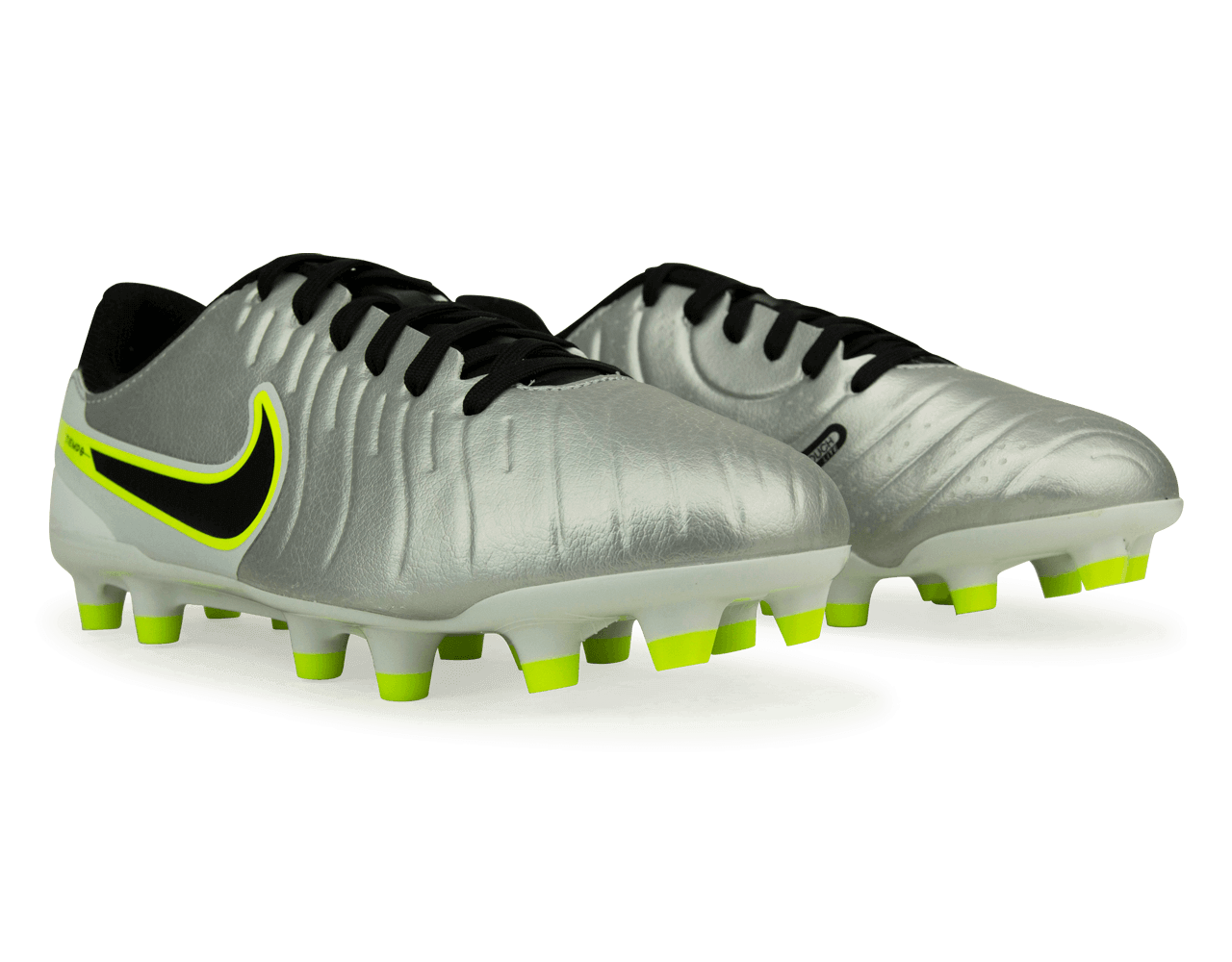 Nike Kids Tiempo Legend 10 Academy FG/MG Silver/Black/Volt