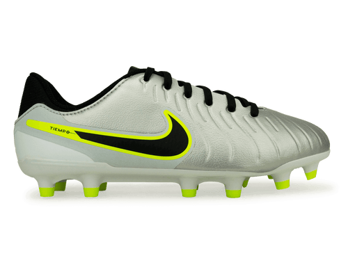 Nike Kids Tiempo Legend 10 Academy FG/MG Silver/Black/Volt