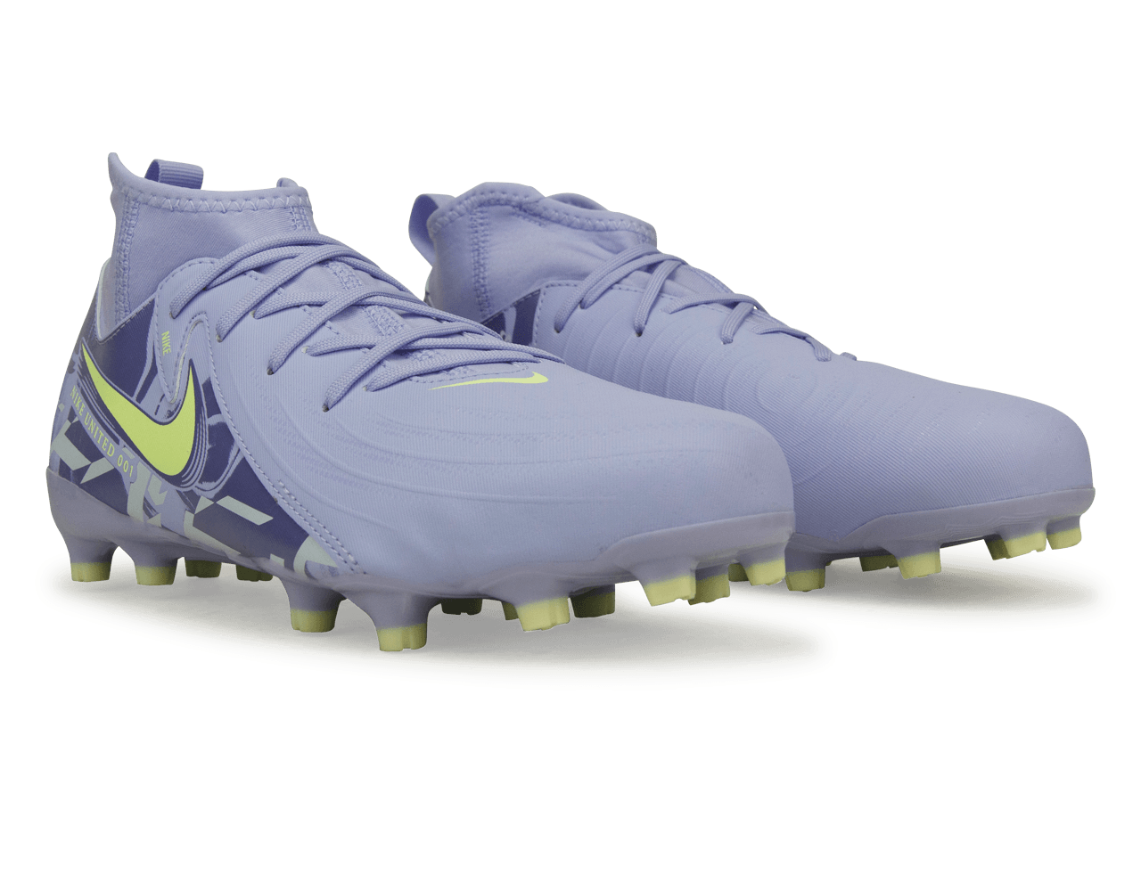 Nike Kids United Phantom Luna II Academy FG Purple Agate/Barely Volt