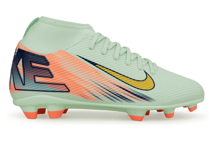 Nike Kids Zoom Mercurial Superfly 10 Club MDS 009 FG/MG Barely Green/Metallic Gold