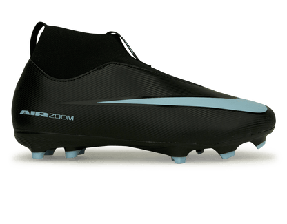 Nike Kids Zoom Mercurial Superfly 10 Academy FG/MG Black/Ice Blue