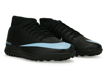 Nike Kids Zoom Mercurial Superfly 10 Club TF Black/Ice Blue