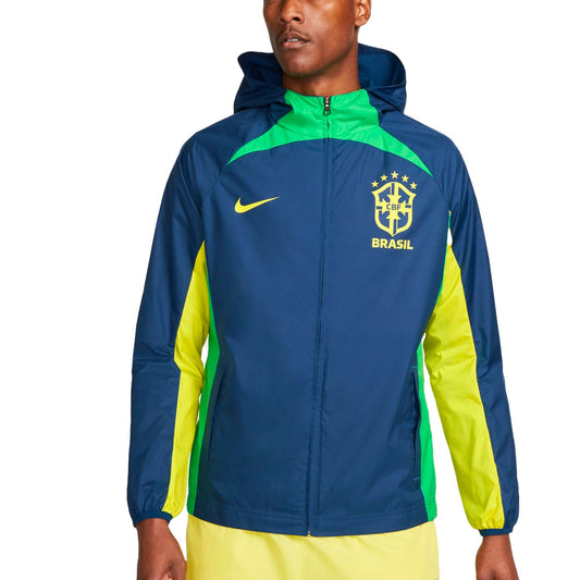 Nike Men's Brazil 2022/23 AWF Full-Zip Up Coastal Blue/Dynamic Yellow