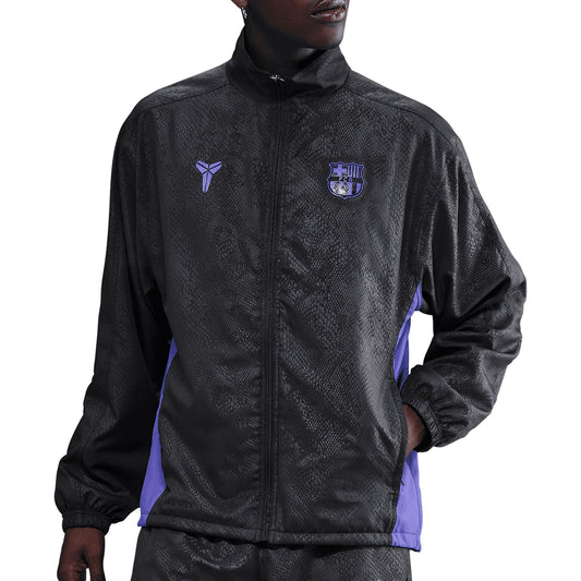 Nike Men's FC Barcelona Away Kobe Soccer Graphic Jacket Black/Persian Violet