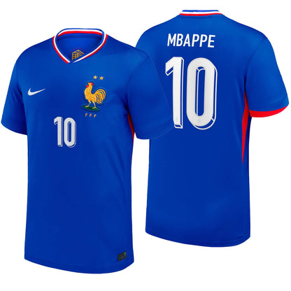 Nike Men's France 2024/25 Home Jersey w/ Mbappe #10 Printing