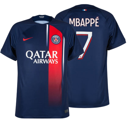 Nike Men's PSG 2023/24 Home Jersey w/ Mbappe #7 Printing