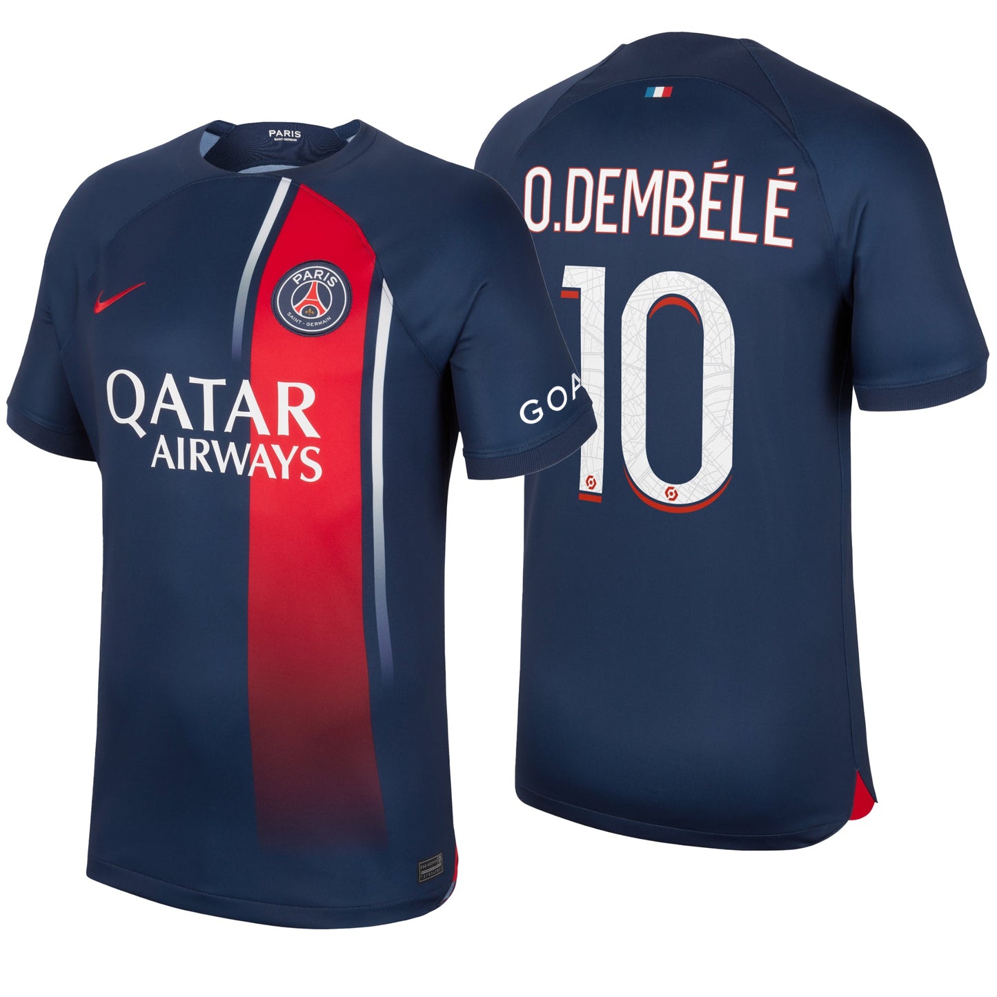 Nike Men's PSG 2023/24 Home Jersey w/ O.Dembele #10 Printing