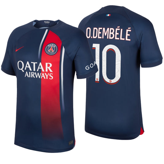 Nike Men's PSG 2023/24 Home Jersey w/ O.Dembele #10 Printing