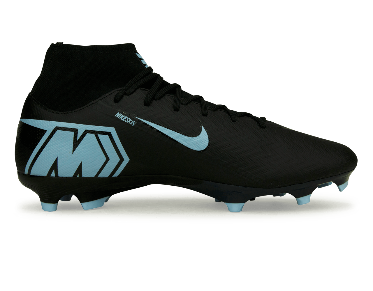 Nike Men's Zoom Mercurial Superfly 10 Academy FG/MG Black/Ice Blue