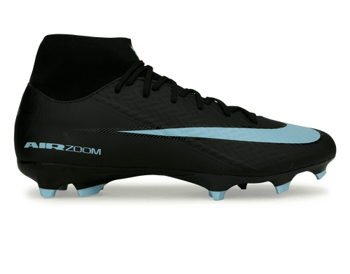 Nike Men's Zoom Mercurial Superfly 10 Academy FG/MG Black/Ice Blue