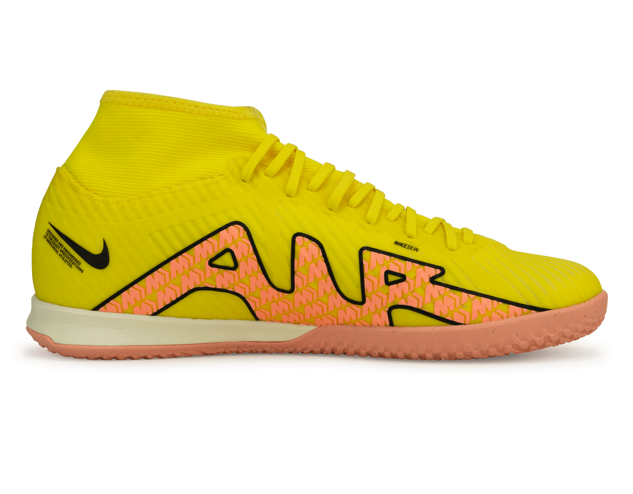 Nike Men's Zoom Mercurial Superfly 9 Academy IC Yellow Strike/Sunset Glow