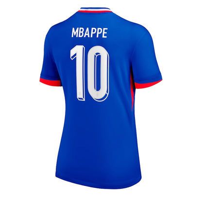 Nike Women's France 2024/25 Home Jersey w/ Mbappe #10 Printing