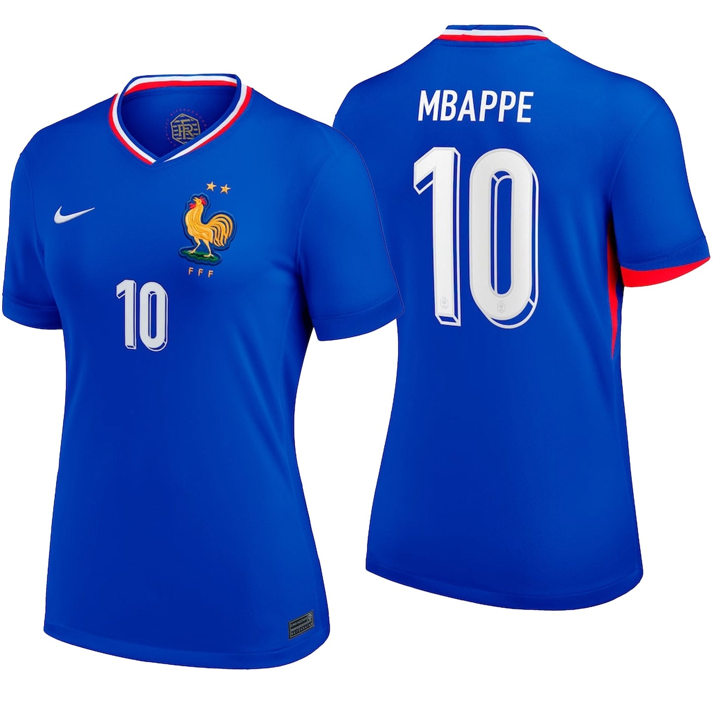 Nike Women's France 2024/25 Home Jersey w/ Mbappe #10 Printing