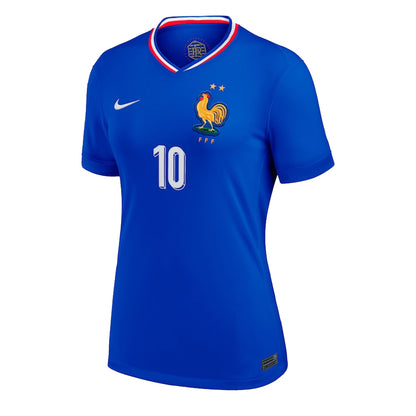 Nike Women's France 2024/25 Home Jersey w/ Mbappe #10 Printing
