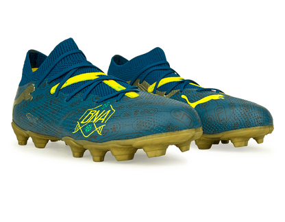 PUMA x Neymar JR Kids Future 7 Match BNA FG/AG Blue/Yellow/Green Gold