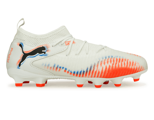 PUMA Kids Future 8 Match FG/AG White/Black/Glowing Red