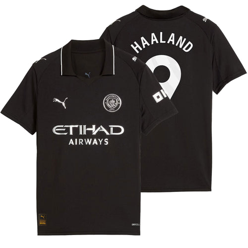 PUMA Kids Manchester City 2025/26 Away Jersey w/ Haaland #9 Printing