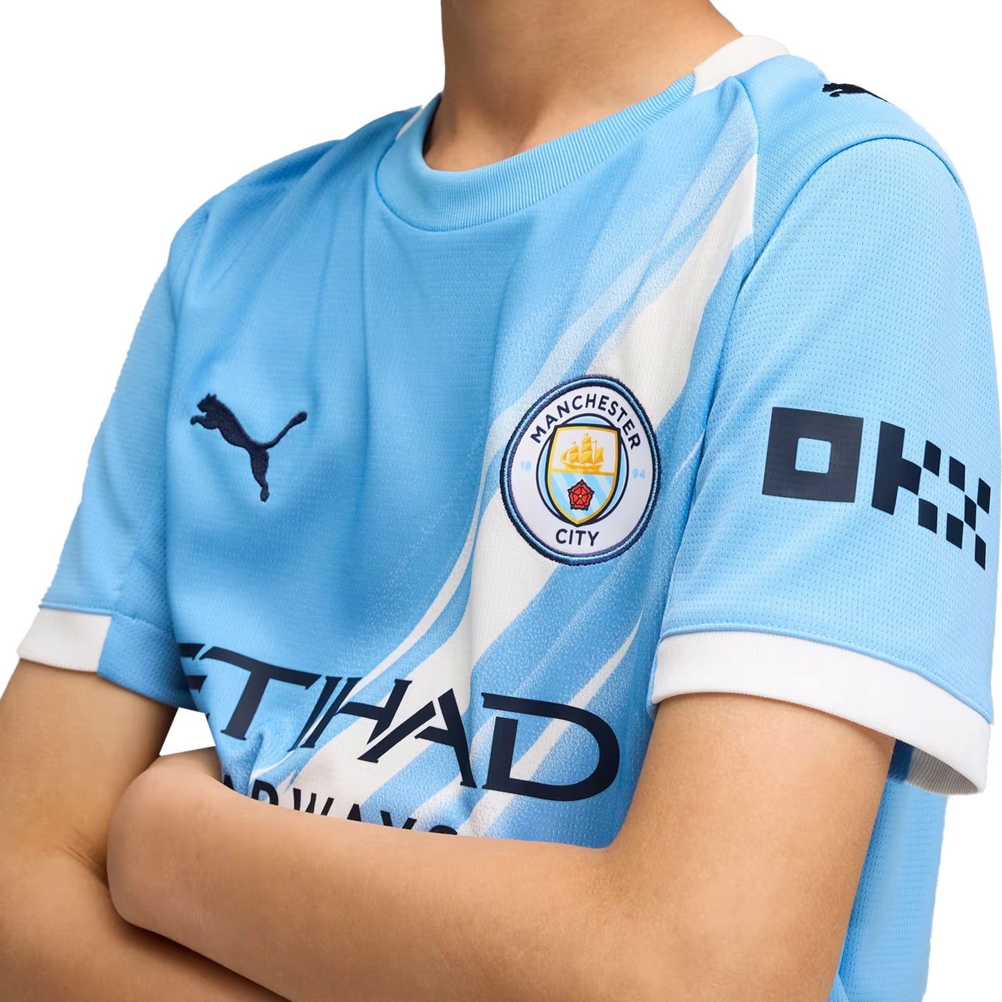 PUMA Kids Manchester City 2025/26 Home Jersey Team Light Blue/White