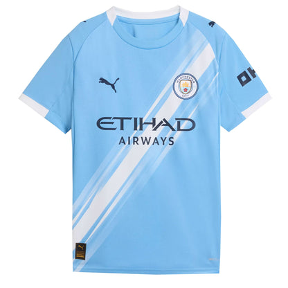 PUMA Kids Manchester City 2025/26 Home Jersey w/ Haaland #9 Printing