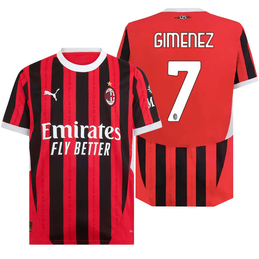 PUMA Men's AC Milan 2024/25 Authentic Home Jersey w/ Gimenez #7 Printing