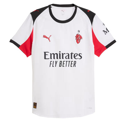 PUMA Men's AC Milan 2025/26 Authentic Away Jersey White/Black/Red
