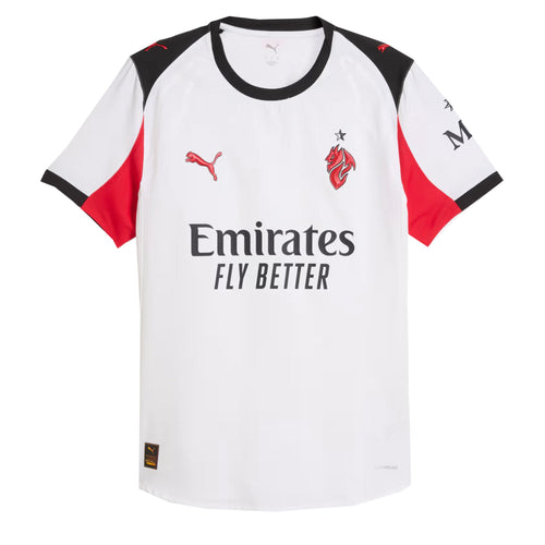 PUMA Men's AC Milan 2025/26 Authentic Away Jersey White/Black/Red