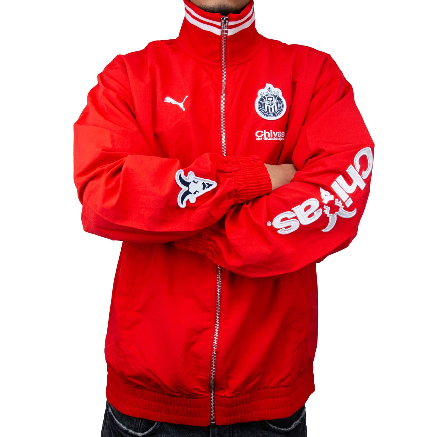 PUMA Men's Chivas De Guadalajara 2025/26 Varsity Jacket Red/White
