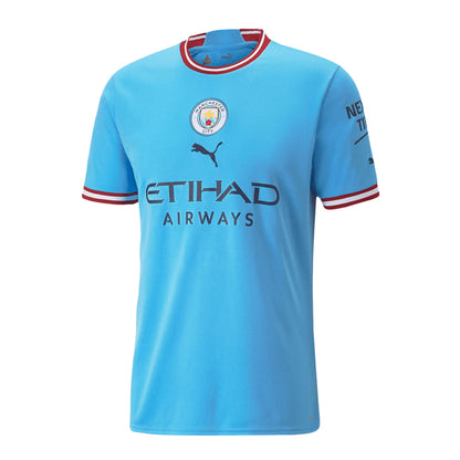 PUMA Men's Manchester City 2022/23 Home Jersey Light Blue/Red