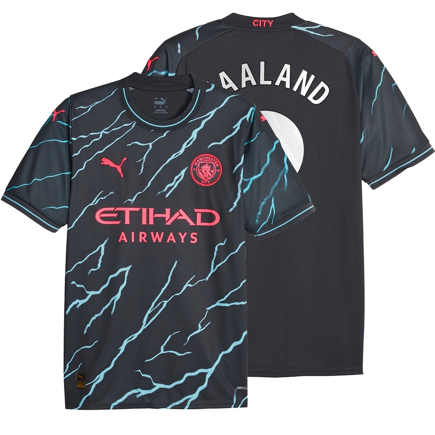 PUMA Men's Manchester City 2023/24 Third Jersey w/ Haaland #9 Printing