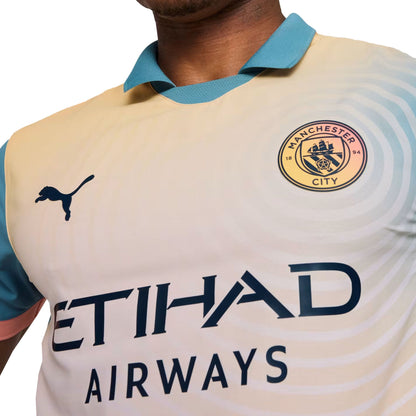 PUMA Men's Manchester City 2024/25 Authentic Fourth Jersey Rose Bay/Bold Blue