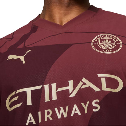 PUMA Men's Manchester City 2024/25 Authentic Third Jersey Burgundy
